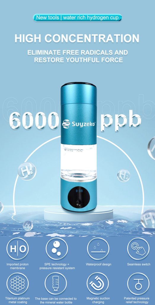 5000ppb SPE Hydrogen Rich Water Cup With LCD Screen – Suyzeko